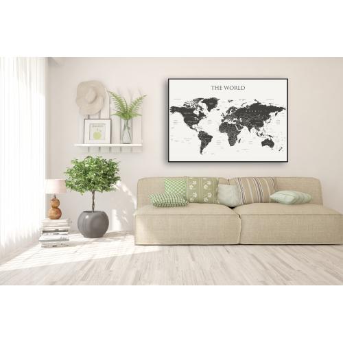 Aranż - The World mapa ścienna polityczna-konturowa, 100x70 cm, ArtGlob